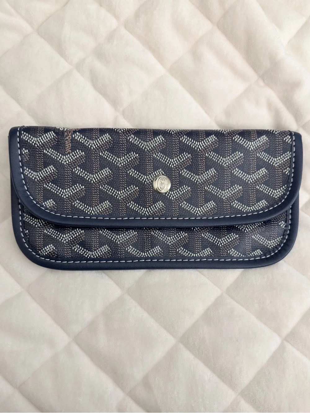 Navy Blue Chevron Canvas Wallet